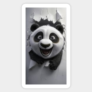Black and White Panda smiling on the camera Sticker